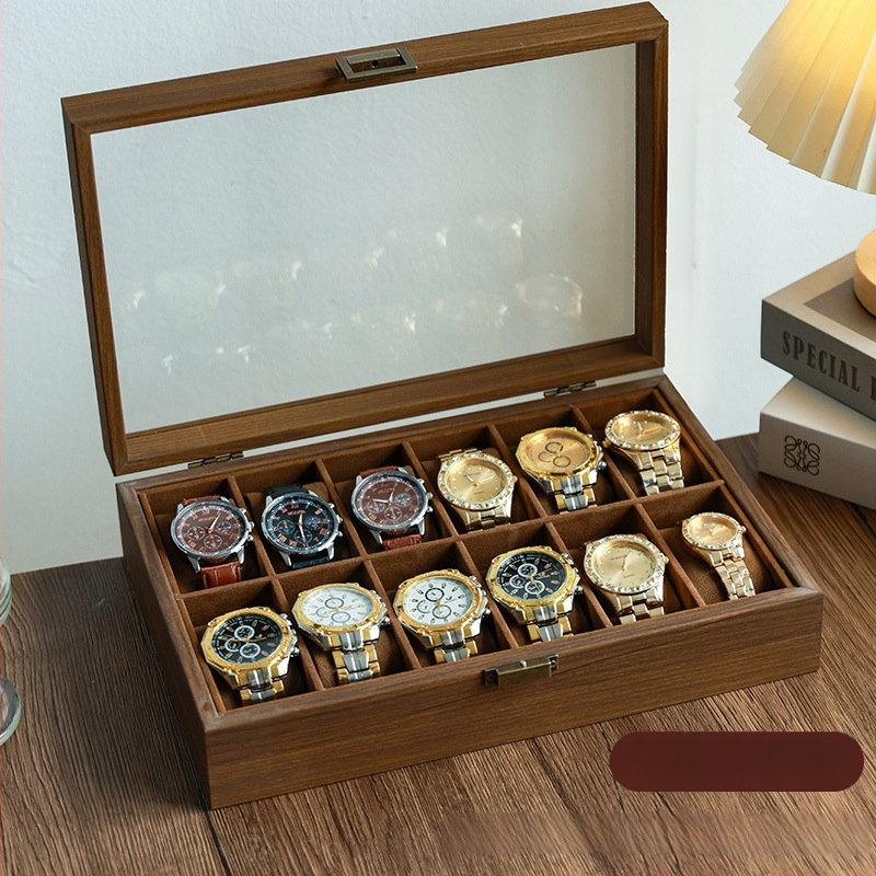 Cutie pentru ceasuri din lemn, stil chinezesc, textură lemn, corp solid