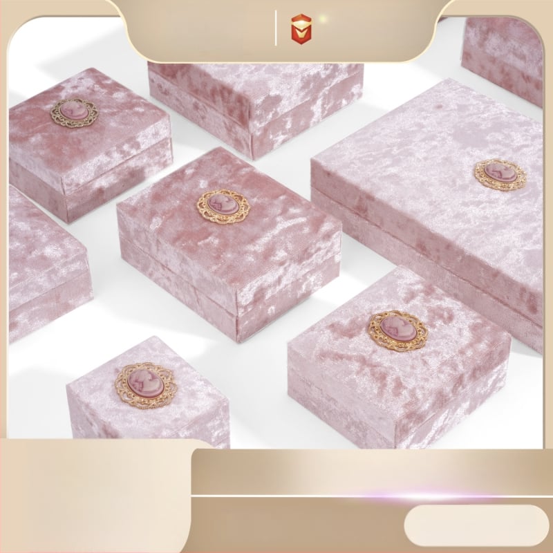 Velso juvelyrinių dėžutė žiedams ir karoliukams – Deqi prekės ženklas, kilmė Foshan, Guangdong – pakuotės dėžutė juvelerijai