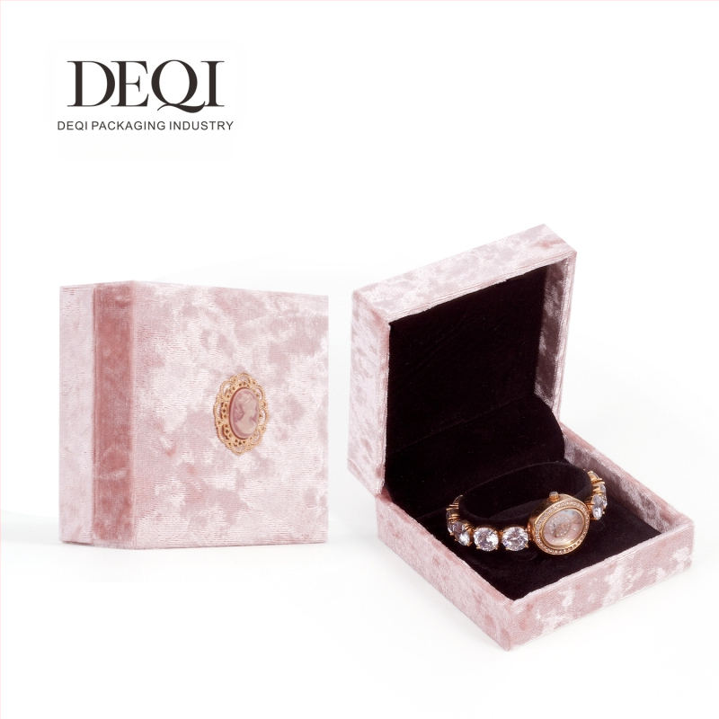 Velso juvelyrinių dėžutė žiedams ir karoliukams – Deqi prekės ženklas, kilmė Foshan, Guangdong – pakuotės dėžutė juvelerijai