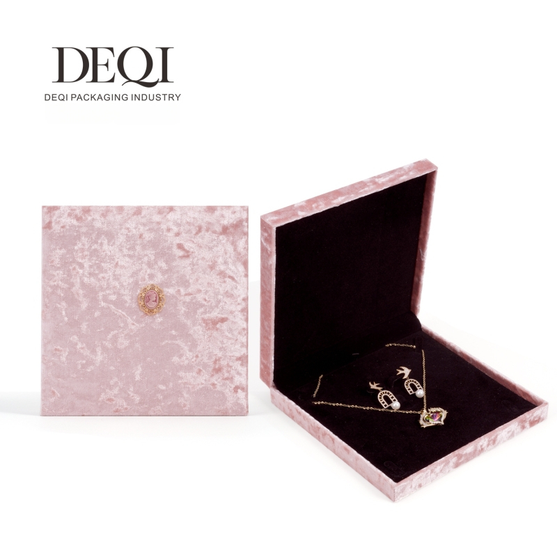 Velso juvelyrinių dėžutė žiedams ir karoliukams – Deqi prekės ženklas, kilmė Foshan, Guangdong – pakuotės dėžutė juvelerijai