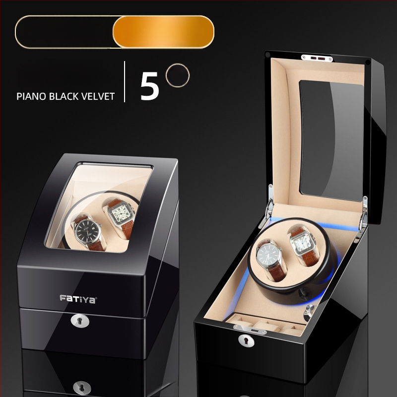 Automaatne kellavõttja - MDF-konstruktsioon, klaveri viimistlus, mudel 2+3, kinkepakk/ehete pakkimine, FA Tiya