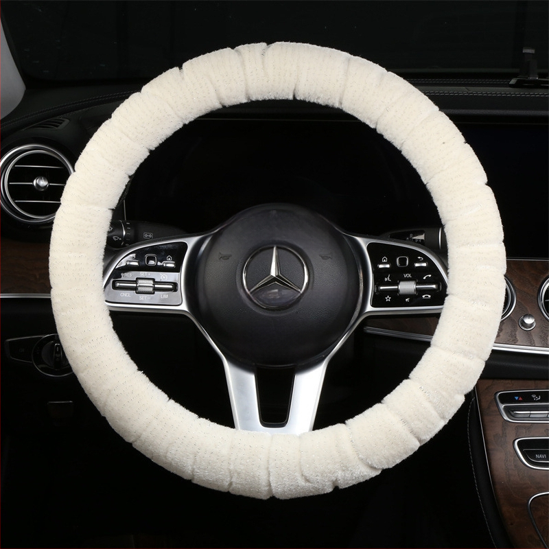 Κάλυμμα τιμονιού – χειμερινό βελούδινο, καθολική εφαρμογή, ραμμένο με μηχανή, Rabbit Mink Velvet, προστασία εσωτερικού αυτοκινήτου για όλες τις εποχές