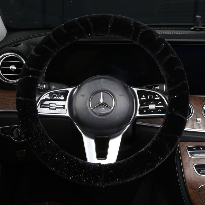 Κάλυμμα τιμονιού – χειμερινό βελούδινο, καθολική εφαρμογή, ραμμένο με μηχανή, Rabbit Mink Velvet, προστασία εσωτερικού αυτοκινήτου για όλες τις εποχές