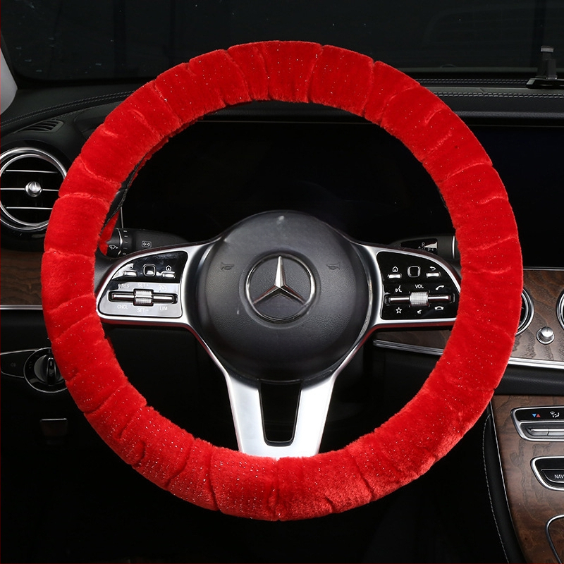 Κάλυμμα τιμονιού – χειμερινό βελούδινο, καθολική εφαρμογή, ραμμένο με μηχανή, Rabbit Mink Velvet, προστασία εσωτερικού αυτοκινήτου για όλες τις εποχές