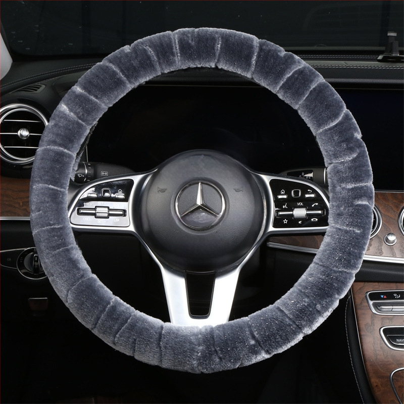 Κάλυμμα τιμονιού – χειμερινό βελούδινο, καθολική εφαρμογή, ραμμένο με μηχανή, Rabbit Mink Velvet, προστασία εσωτερικού αυτοκινήτου για όλες τις εποχές