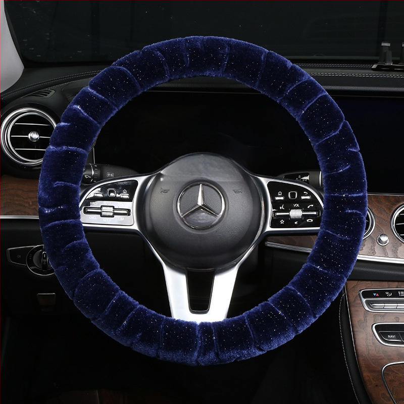 Κάλυμμα τιμονιού – χειμερινό βελούδινο, καθολική εφαρμογή, ραμμένο με μηχανή, Rabbit Mink Velvet, προστασία εσωτερικού αυτοκινήτου για όλες τις εποχές