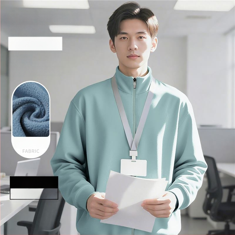 Ανδρικό φούτερ με κουκούλα από καρό ύφασμα, επένδυση φλίς, κεντημένο λογότυπο, φερμουάρ, χειμερινά ενδύματα εργασίας