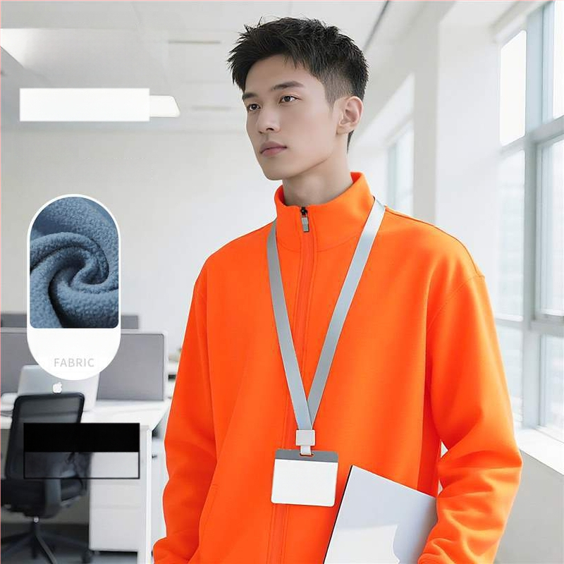 Ανδρικό φούτερ με κουκούλα από καρό ύφασμα, επένδυση φλίς, κεντημένο λογότυπο, φερμουάρ, χειμερινά ενδύματα εργασίας