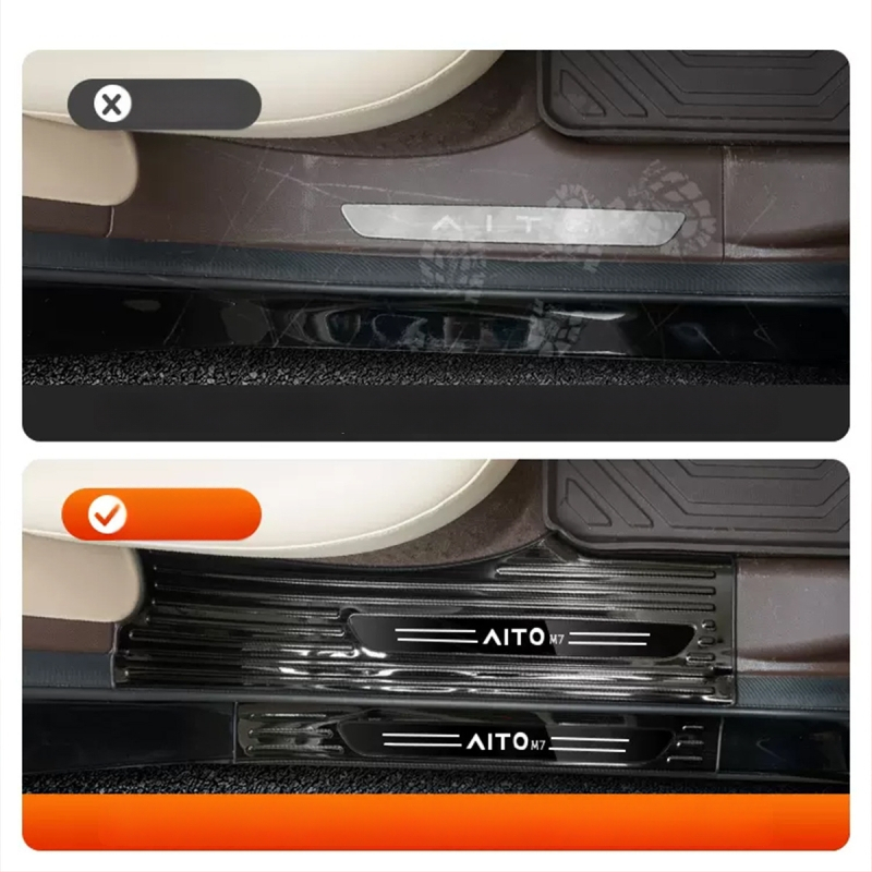 Protecție prag ușă din oțel inoxidabil pentru AITO M7 – Model M7, Brand AITO, Personalizare disponibilă