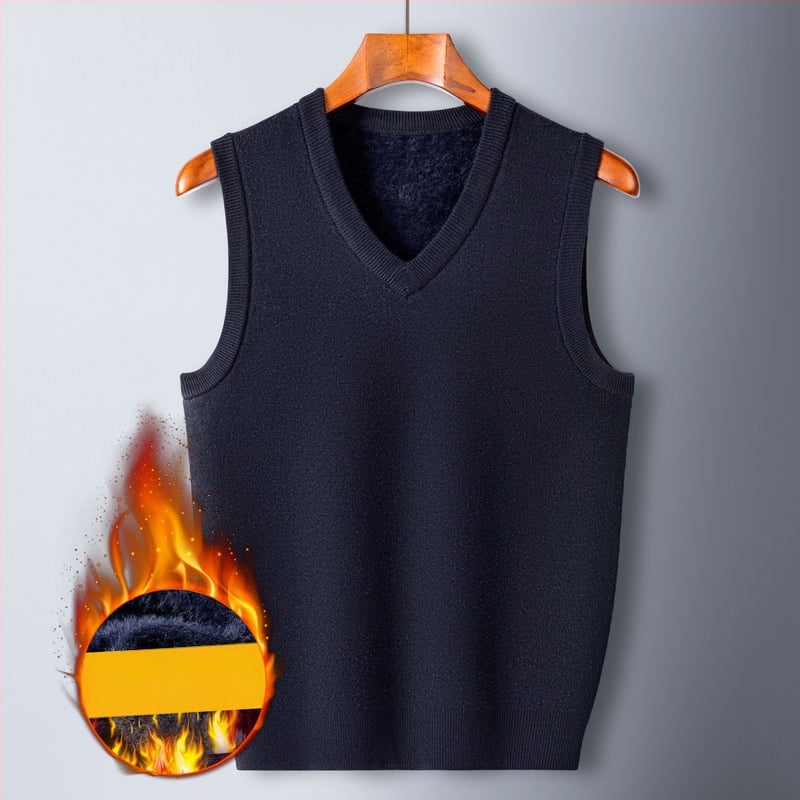 Vīriešu flīsa veste ar pieguļošu siluetu, ziemas 2024 izlaidums, V kakla izgriezums, audums maisījums (65,2% spandeks, 22,6% poliesters, 9,8% akrils, 2,4% vilna)