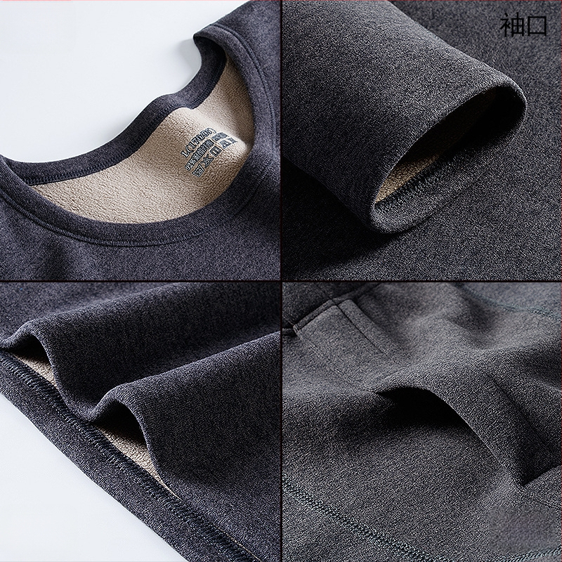 Vīriešu termo komplekts ar flīsa odas, bieza divslāņu augšdaļa ar apaļu kakla izgriezumu un bikses, poliester 90–95%