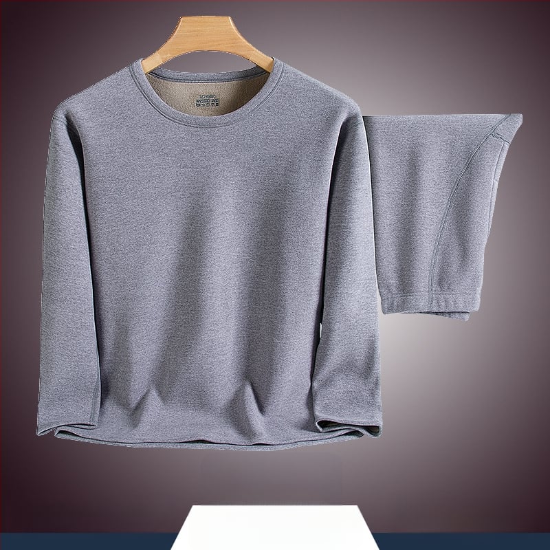 Vīriešu termo komplekts ar flīsa odas, bieza divslāņu augšdaļa ar apaļu kakla izgriezumu un bikses, poliester 90–95%