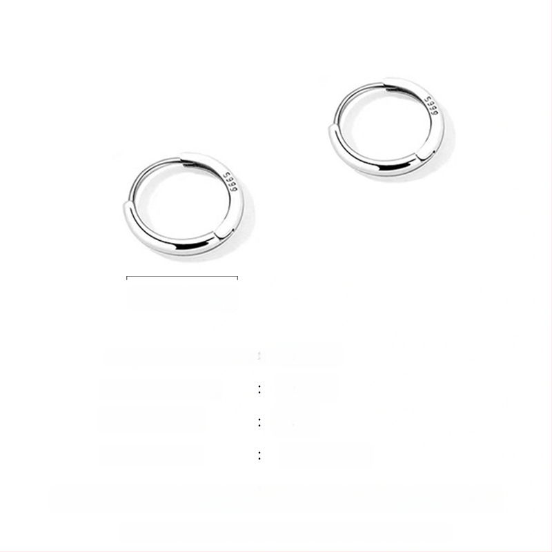 S999 tīra sudraba auskari, korejiešu stilā ģeometriski gredzeni