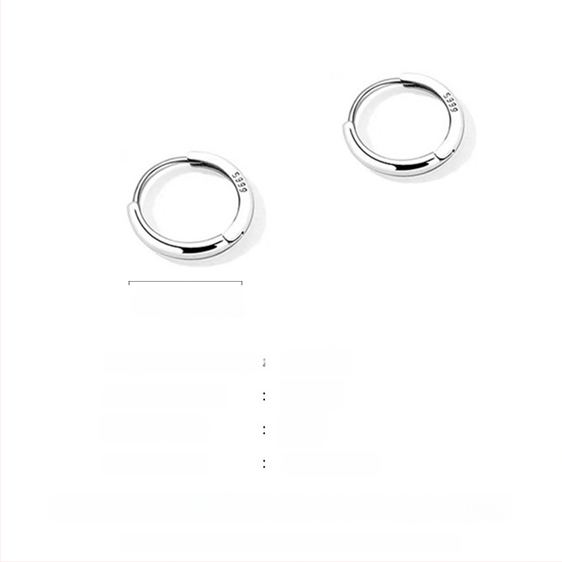 S999 tīra sudraba auskari, korejiešu stilā ģeometriski gredzeni