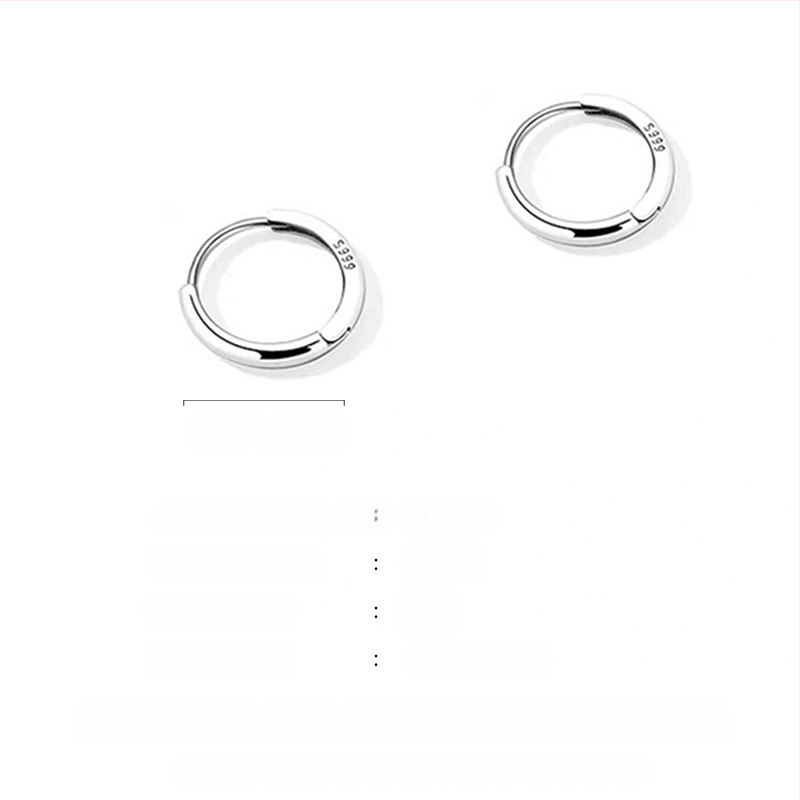 S999 tīra sudraba auskari, korejiešu stilā ģeometriski gredzeni