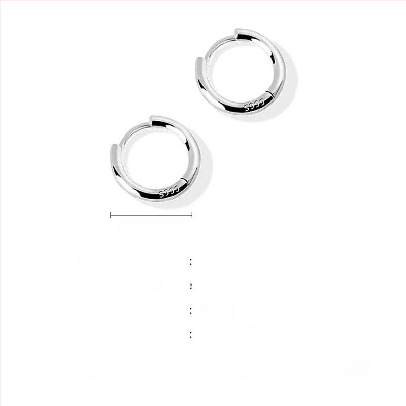 S999 tīra sudraba auskari, korejiešu stilā ģeometriski gredzeni