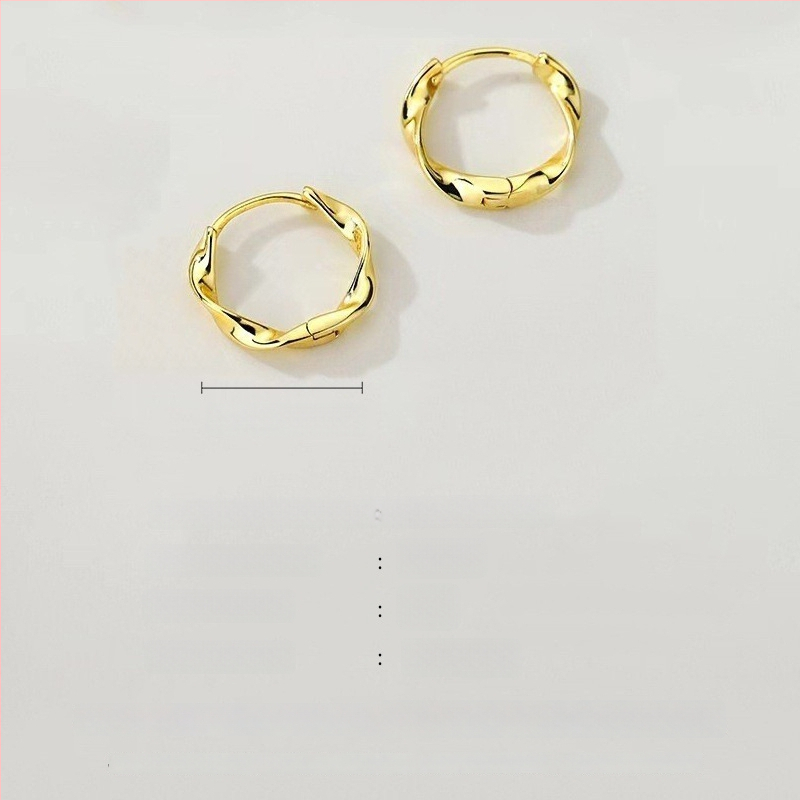 S999 tīra sudraba auskari, korejiešu stilā ģeometriski gredzeni