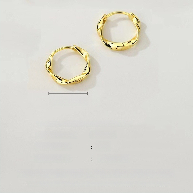 S999 tīra sudraba auskari, korejiešu stilā ģeometriski gredzeni