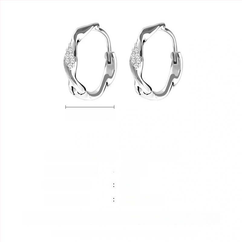 S999 tīra sudraba auskari, korejiešu stilā ģeometriski gredzeni