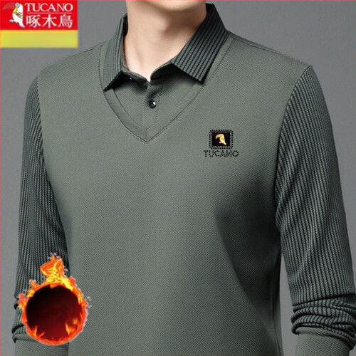 Marškiniai su terminiu flisu pamušalu, laisvas kirpimas, kvadratinė apykaklė, ilgos rankovės