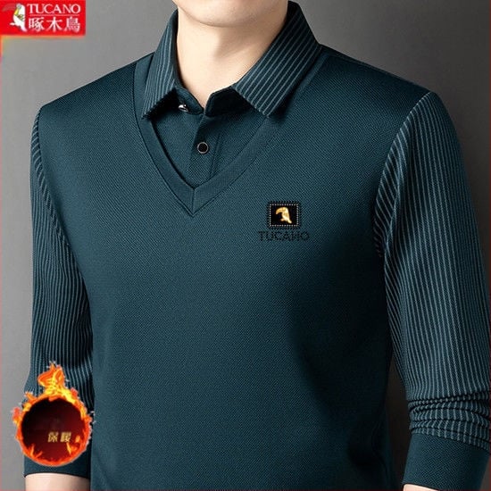 Marškiniai su terminiu flisu pamušalu, laisvas kirpimas, kvadratinė apykaklė, ilgos rankovės