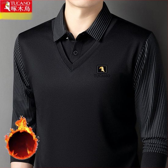 Marškiniai su terminiu flisu pamušalu, laisvas kirpimas, kvadratinė apykaklė, ilgos rankovės