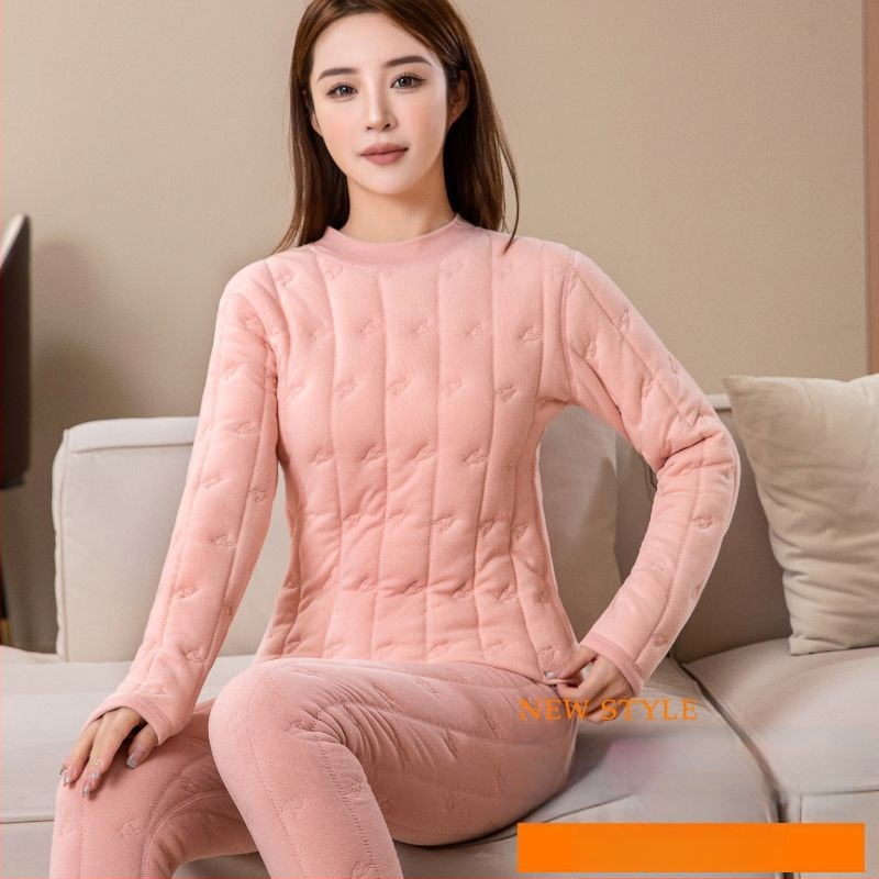 Vuneni termalni komplet donjeg rublja, ekstra debeli, tri sloja, s polu-visokim ovratnikom, bez šavova, dugi rukavi i hlače, veluru podstava, grijanje, zaštita koljena, struka i leđa