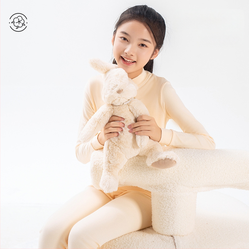 Djevojački dječji termalni komplet (gornji dio i hlače), 100% pamuk, podstava pamuk, prozračno, antibakterijsko, umjerena toplina