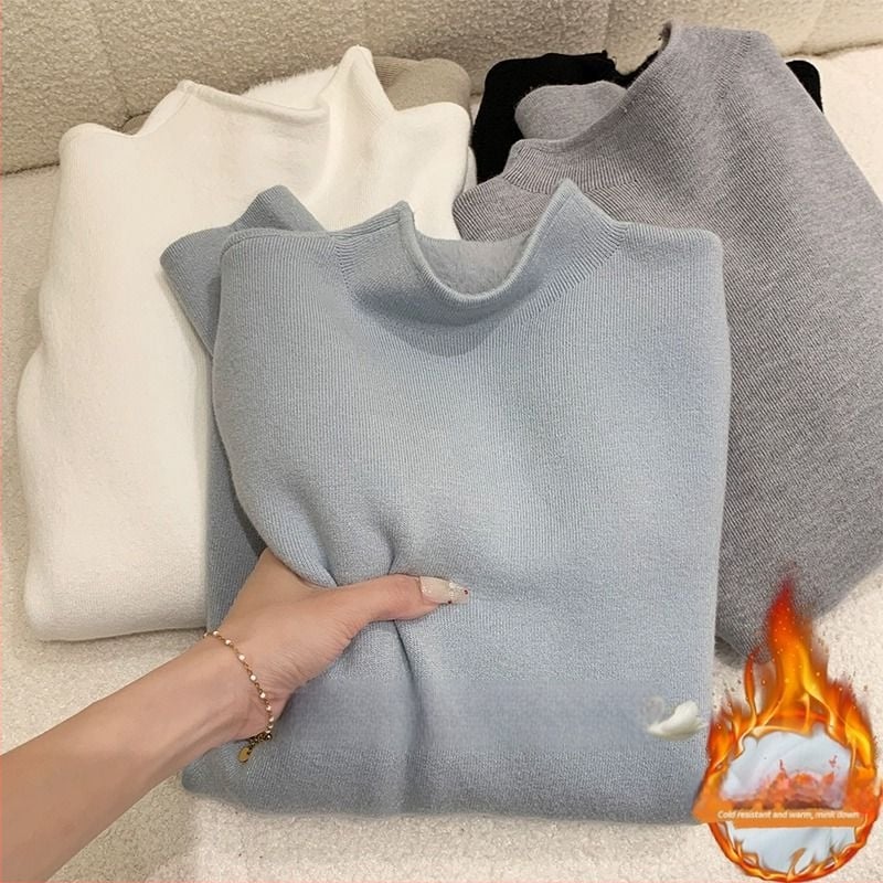 Sievietes kapucētais džemperis no Mink Velvet – ārkārtīgi biezs, garas piedurknes, vienkrāsains adījums