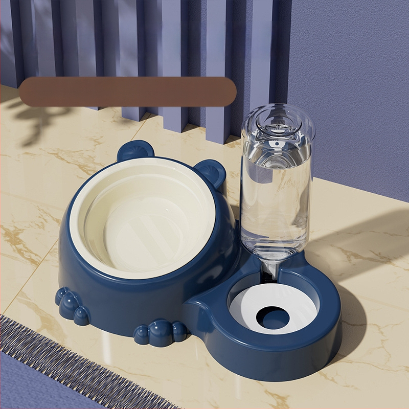 Διπλά μπολ από ανοξείδωτο χάλυβα για γάτες, φαγητό και νερό