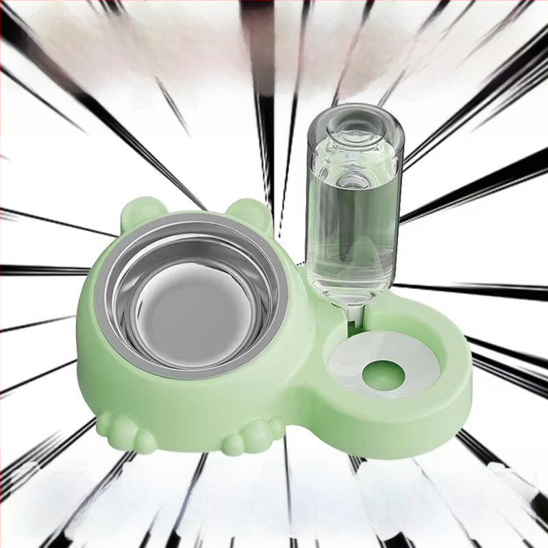 Διπλά μπολ από ανοξείδωτο χάλυβα για γάτες, φαγητό και νερό