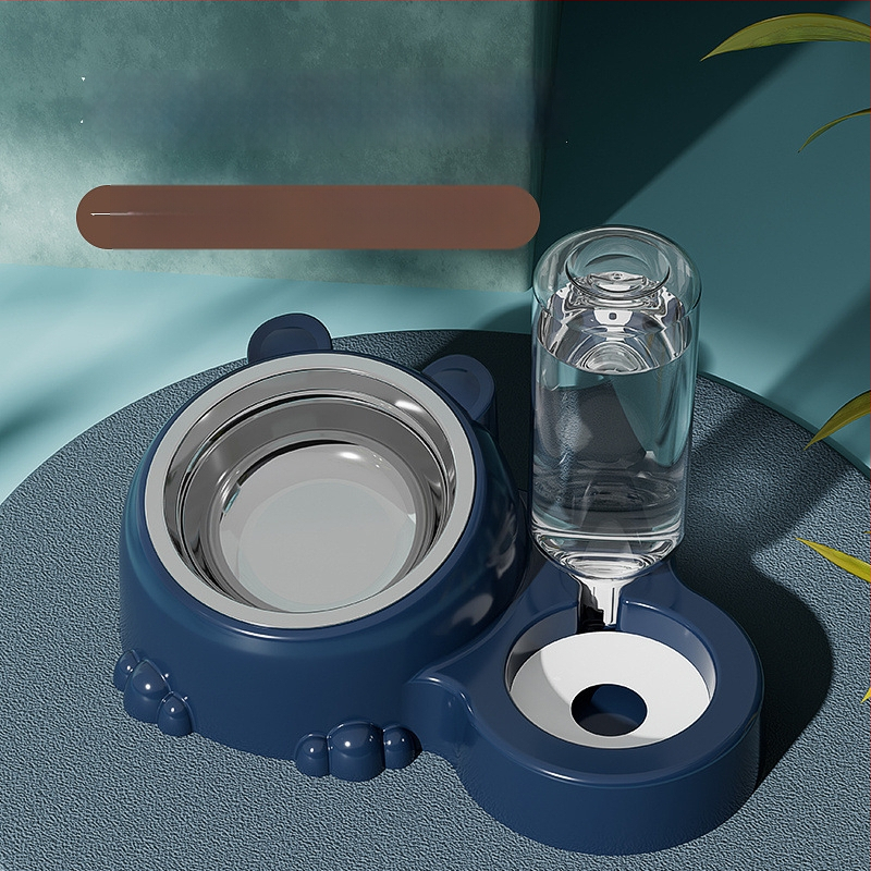 Διπλά μπολ από ανοξείδωτο χάλυβα για γάτες, φαγητό και νερό