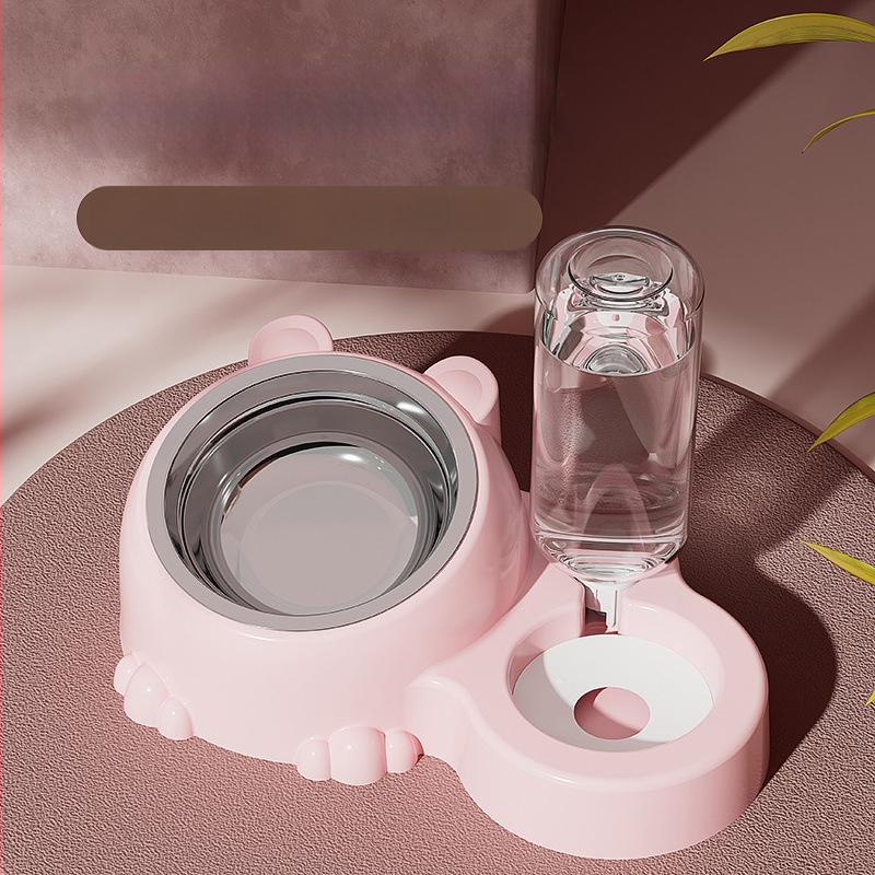 Διπλά μπολ από ανοξείδωτο χάλυβα για γάτες, φαγητό και νερό