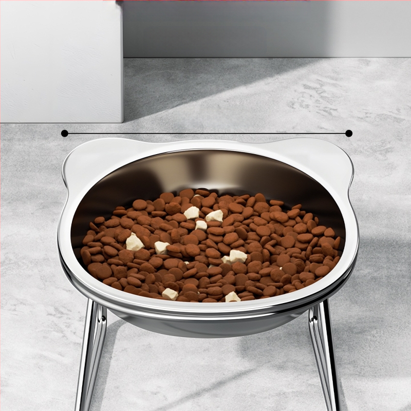 Ανοξείδωτο μπολ για γάτες και σκύλους με σχεδίαση κατά της ανατροπής και προστασία του λαιμού, μπολ για νερό και τροφή