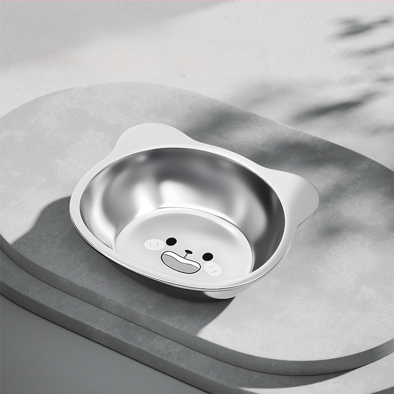 Ανοξείδωτο μπολ για γάτες και σκύλους με σχεδίαση κατά της ανατροπής και προστασία του λαιμού, μπολ για νερό και τροφή