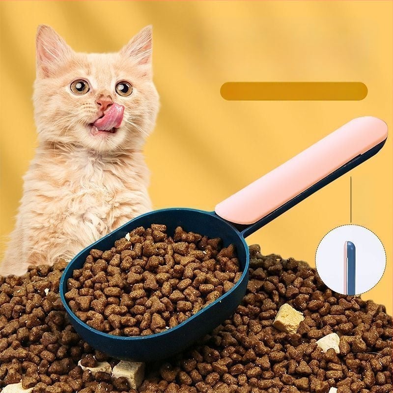 Κουτάλι γάτας φαγητού με κλιπ σφράγισης, μετρητικό, από PP πλαστικό, μάρκα Friendly