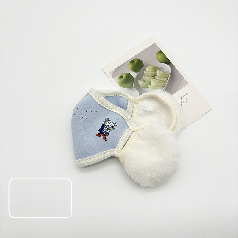 Παιδική μάσκα με αγκράφα για το αυτί τον χειμώνα – προστασία από σκόνη, νάιλον, ραφή, μονοχρωματικό σχέδιο, πλένεται, για παιδιά 3–12 ετών, φθινοπωρινός/χειμερινός