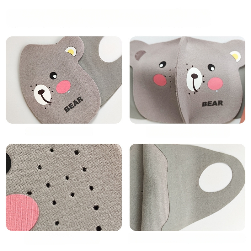 Παιδική μάσκα 3D με σχέδιο αρκούδας, χειμερινή και αντιανεμική, με λαστιχάκια για τα αυτιά, UPF50+ προστασία UV, υλικό Derong, για ηλικίες 3–10 ετών