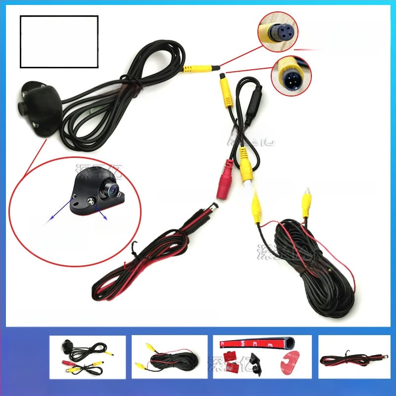 Κάμερα νεκρής ζώνης αυτοκινήτου με δεξιά προβολή και εμπρός/πίσω πλευρικό θέαμα, 12V, 360° ρύθμιση, ανάλυση 480×272, AV σήμα, 6W