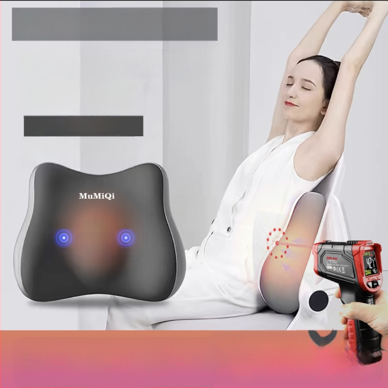 Elektriska masāžas spilventiņš birojā ar apkuri un jostasvietas atbalstu, daudzfunkcionāls jostas spilventiņš ar atmiņas putu pildījumu, Drikong materiāls