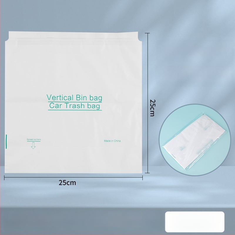 HDPE auto atkritumu maisiņš ar līmēšanas stiprinājumu — kompakts auto atkritumu maisiņš, privātais zīmols