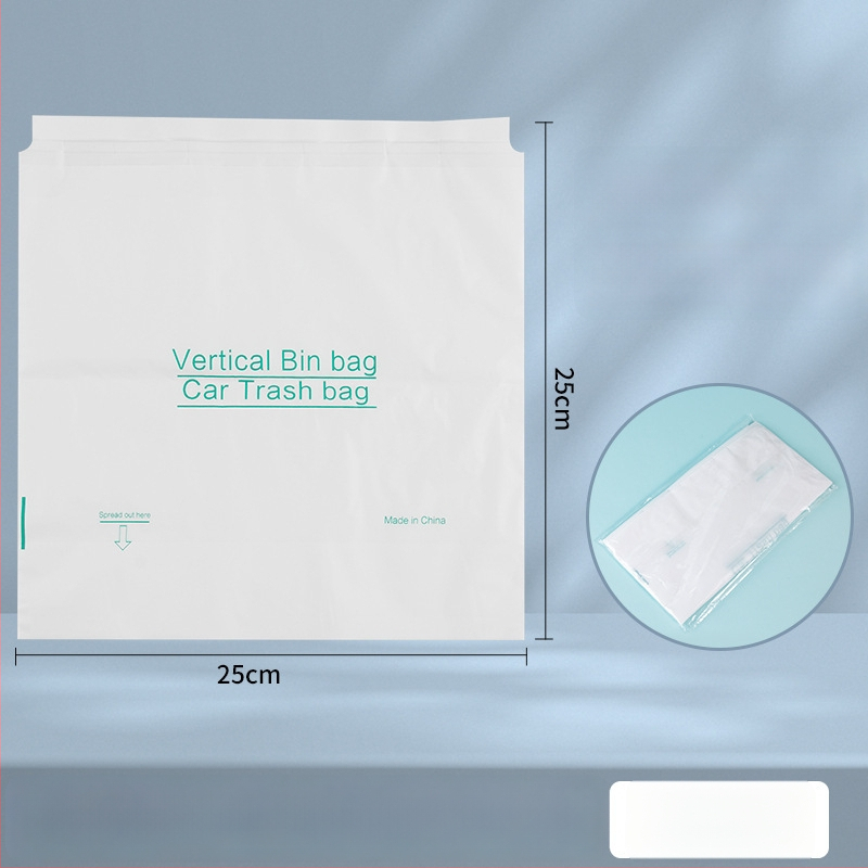 HDPE auto atkritumu maisiņš ar līmēšanas stiprinājumu — kompakts auto atkritumu maisiņš, privātais zīmols