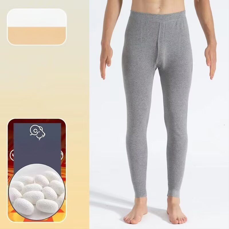 Meeste termilised pikad püksid sirge lõikega, keskmise vöökoha, puuvillane kangas, mikroelastsus