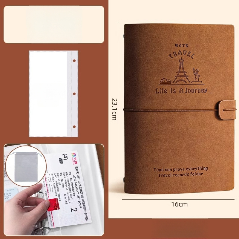 PU odos knyga depozitų ir bilietų laikymui – filmo bilietas, traukinio bilietas ir greitojo traukinio bilietas – Prekės ženklas Reverse, Modelis Bill collection book, Produkto kodas 766439295239