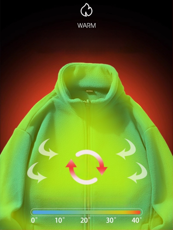 Unisex flīsa jaka ārējiem sportam, vēja izturīga, ar noņemamu iekšējo oderi, bez kapuces, poliesteris