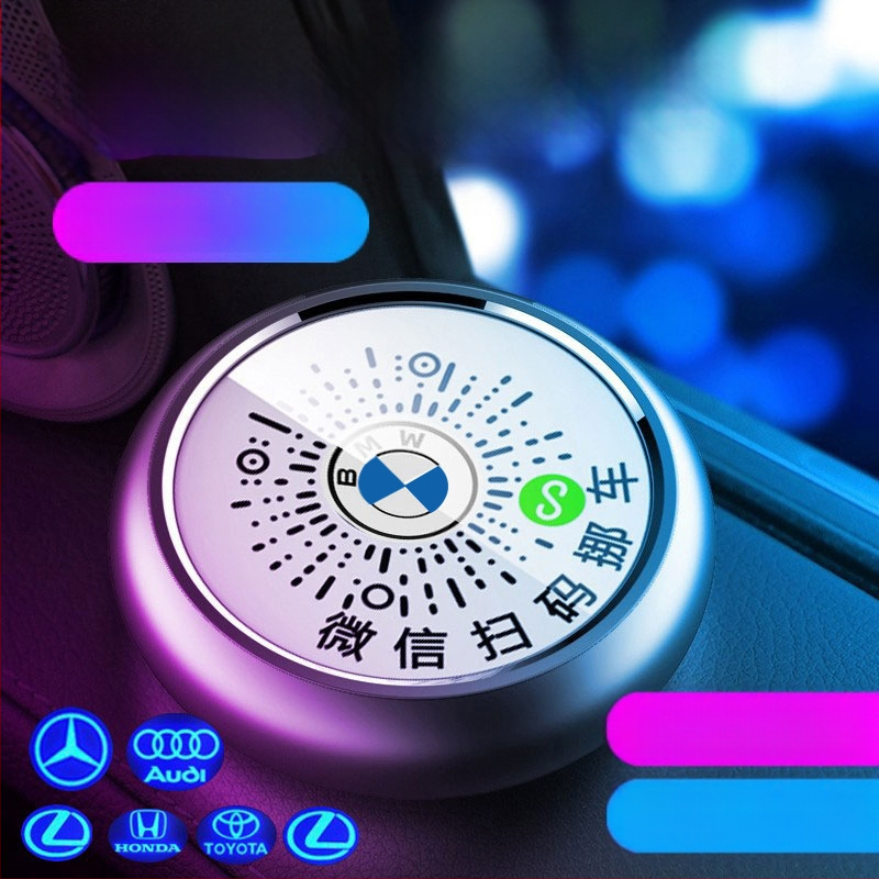 Elektroniska metāla pagaidu stāvvietas plāksne ar QR kodu un gaismas efektu