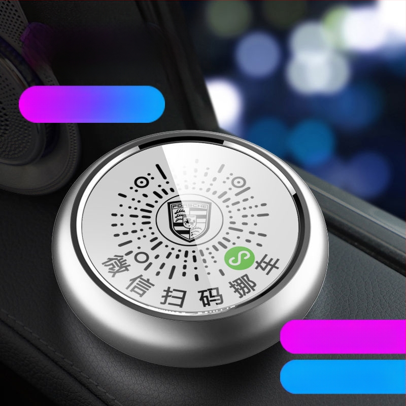 Elektroniska metāla pagaidu stāvvietas plāksne ar QR kodu un gaismas efektu