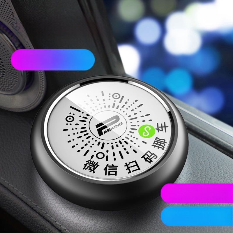 Elektroniska metāla pagaidu stāvvietas plāksne ar QR kodu un gaismas efektu