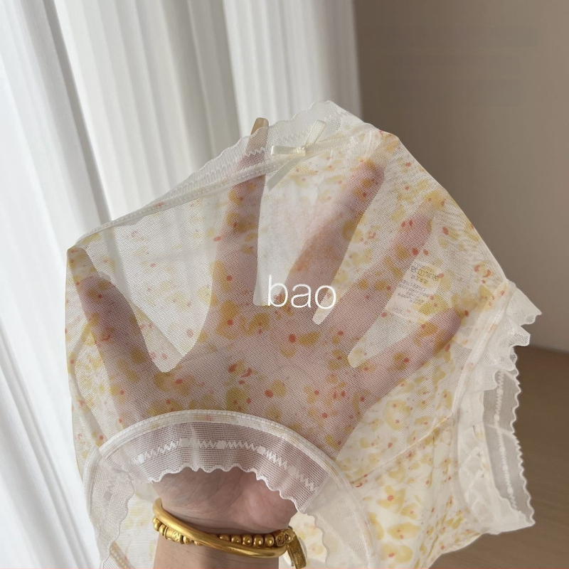 Naiste keskjoonega aluspesu lillemustriga, hingav, antibakteriaalne, polüesterkangas, mulberry siidi vooder