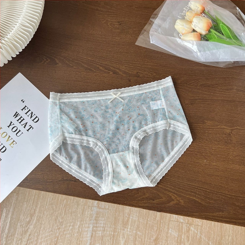 Naiste keskjoonega aluspesu lillemustriga, hingav, antibakteriaalne, polüesterkangas, mulberry siidi vooder